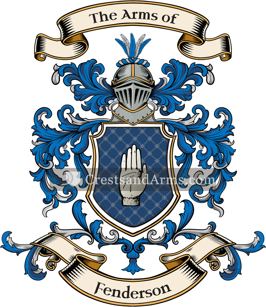 The Fenderson coat of arms, drawn from the recorded blazon