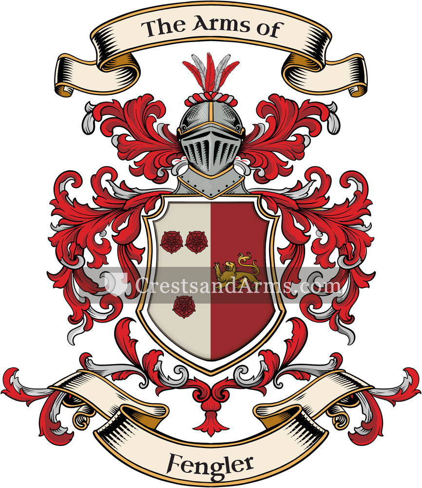 The Fengler coat of arms, drawn from the recorded blazon