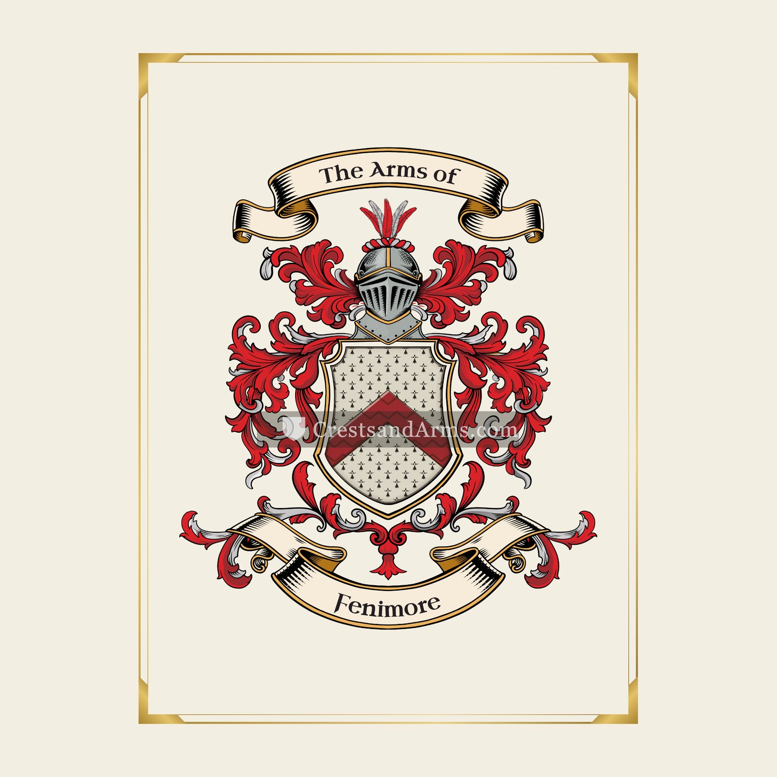 With gold border