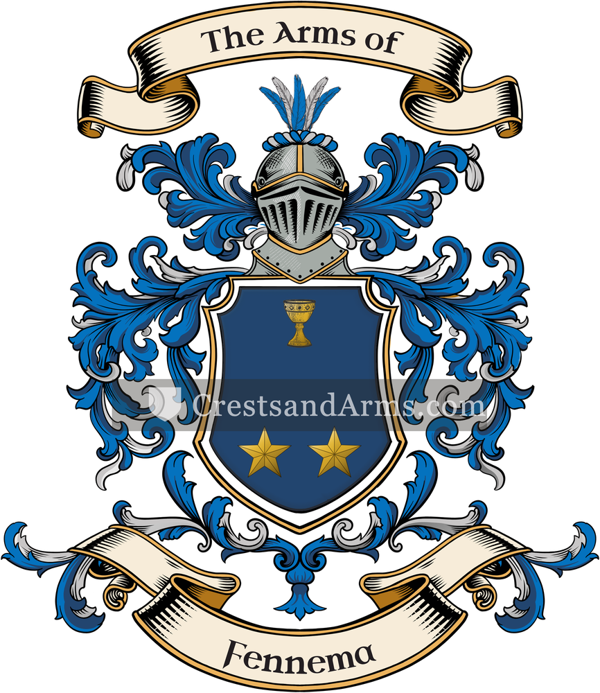 The Fennema coat of arms, drawn from the recorded blazon