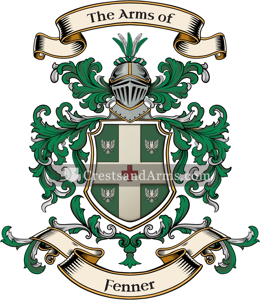 The Fenner coat of arms, drawn from the recorded blazon