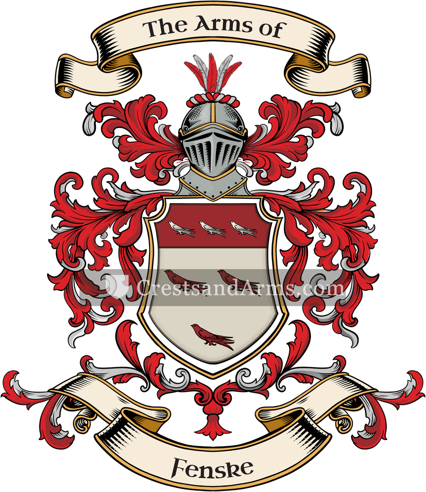The Fenske coat of arms, drawn from the recorded blazon