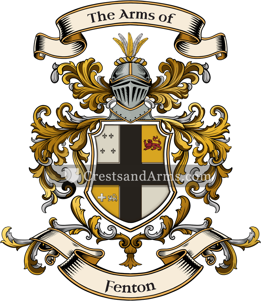 The Fenton coat of arms, drawn from the recorded blazon