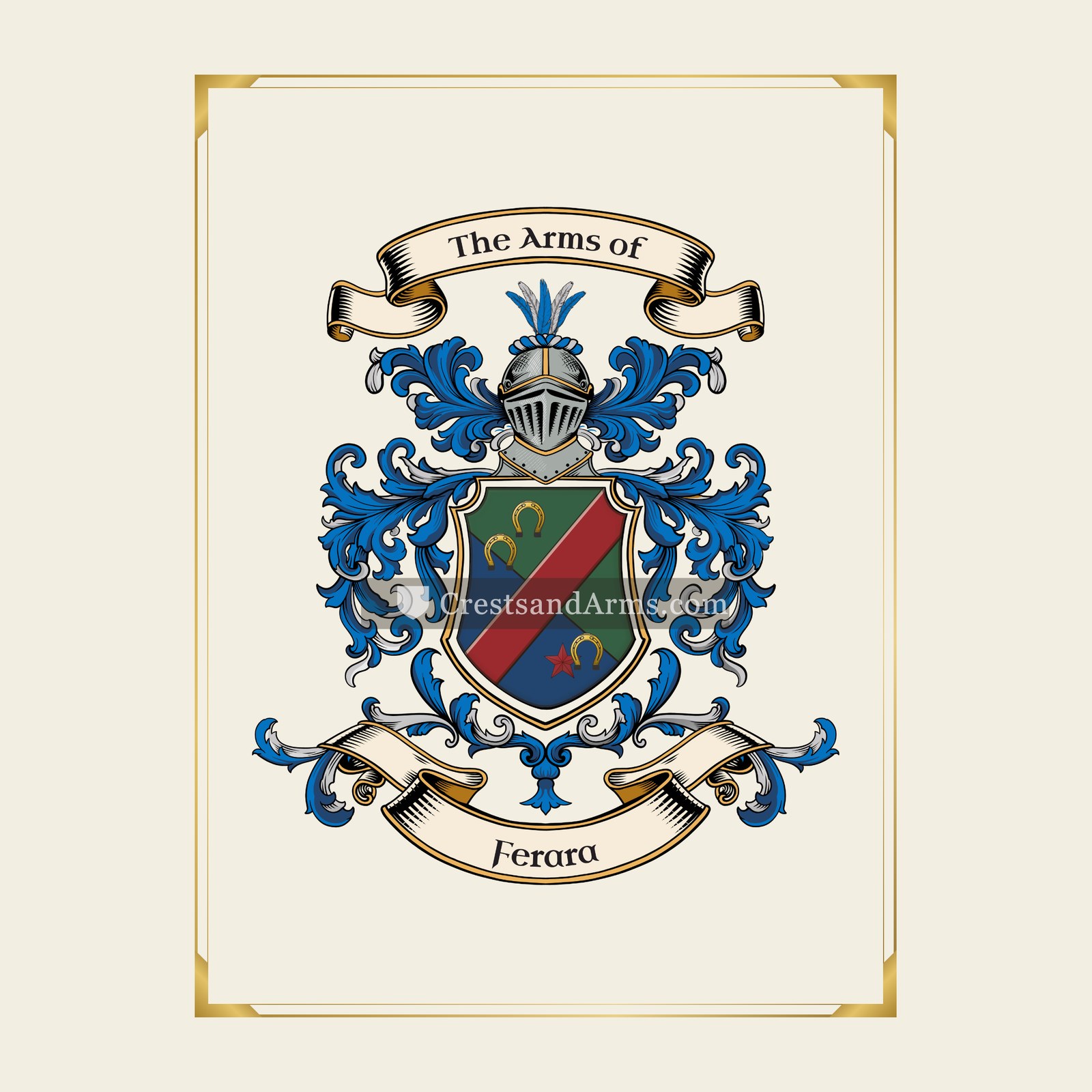 With gold border