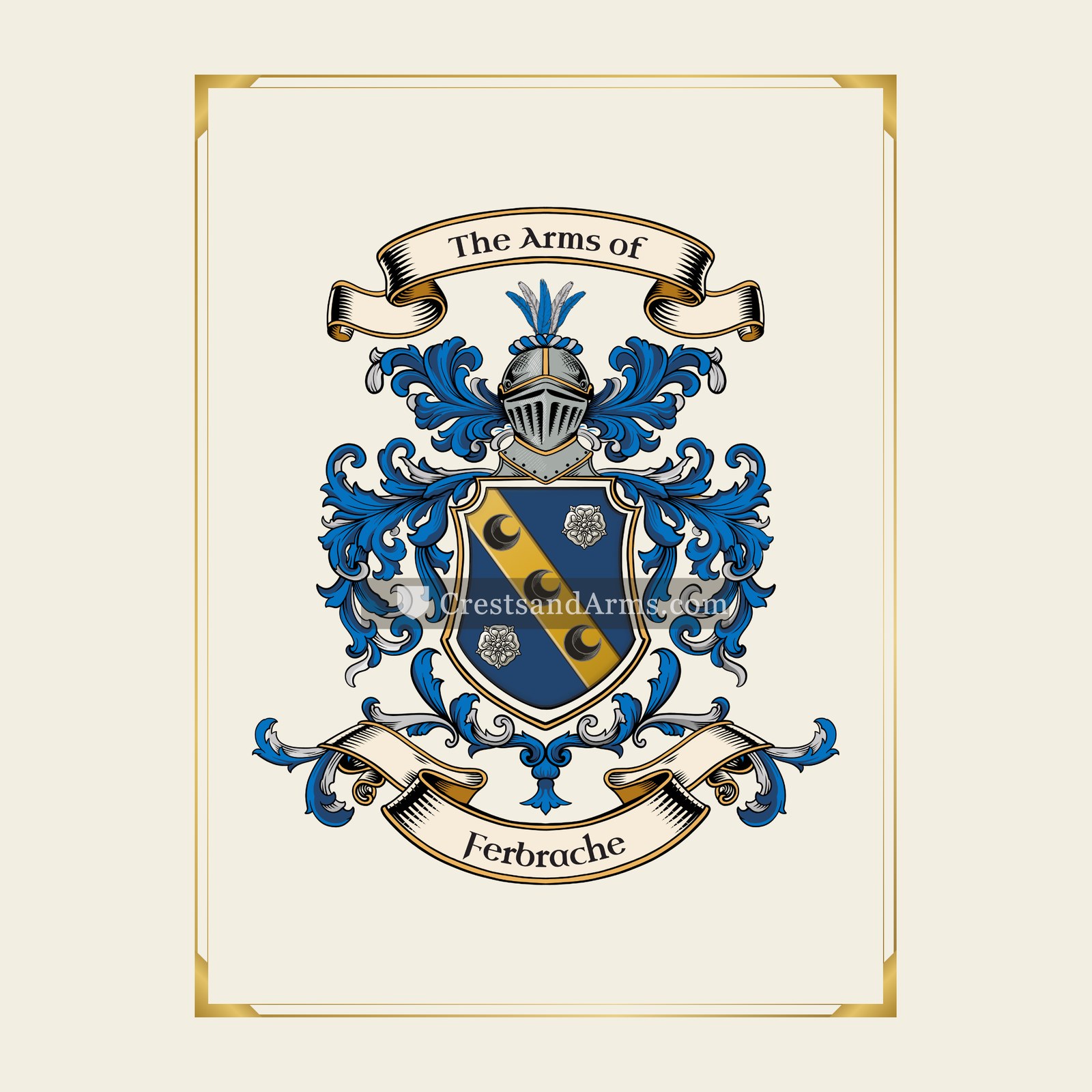 With gold border