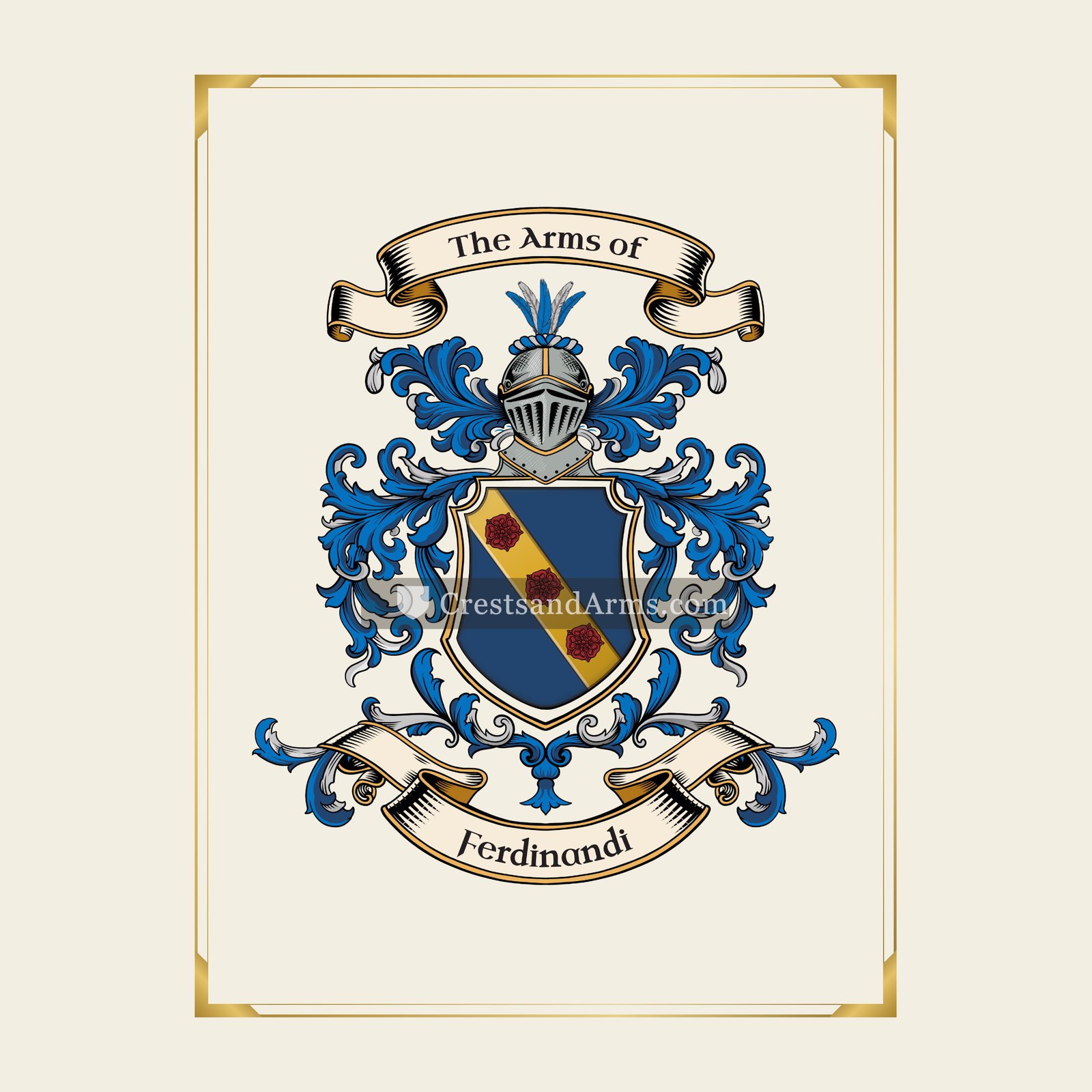 With gold border