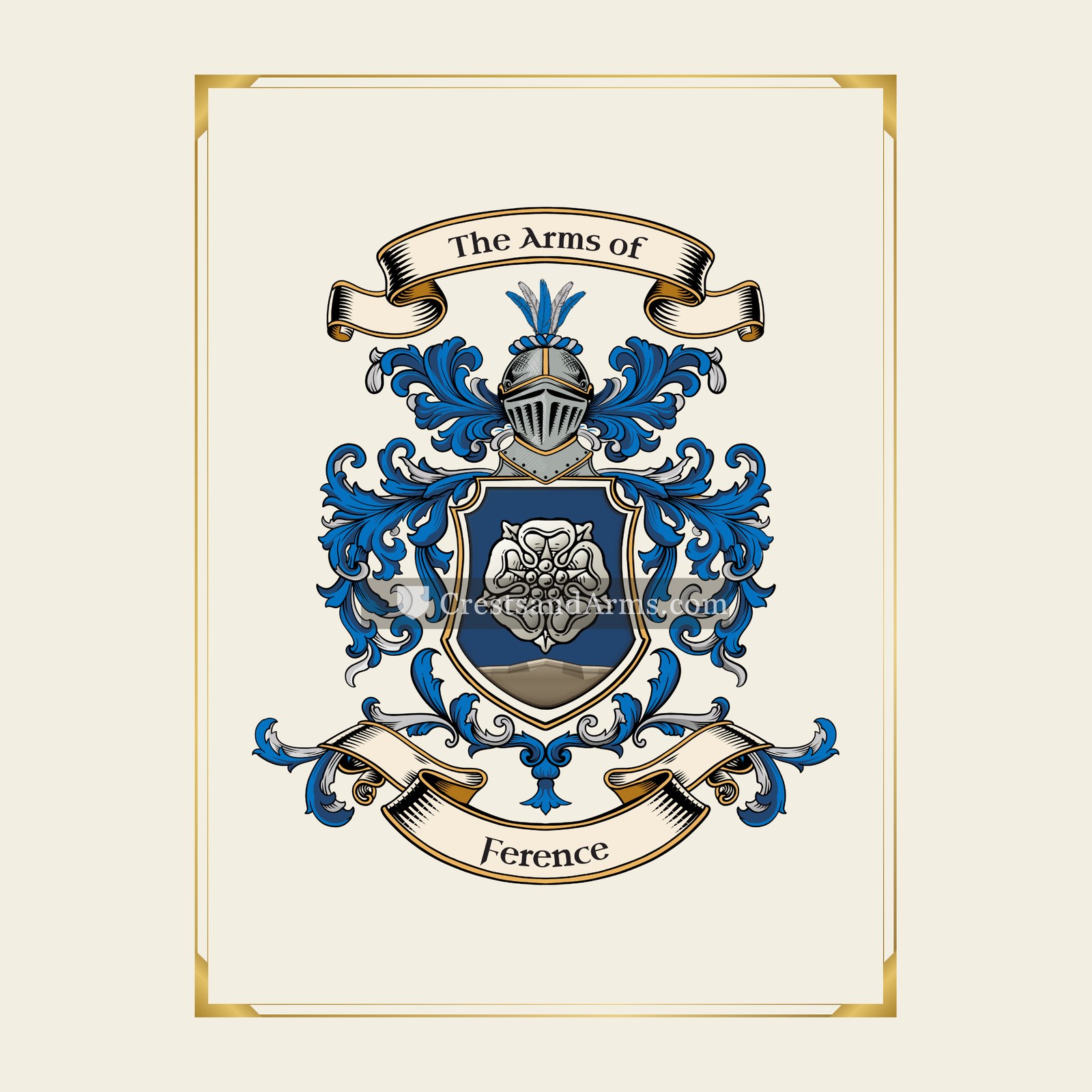 With gold border