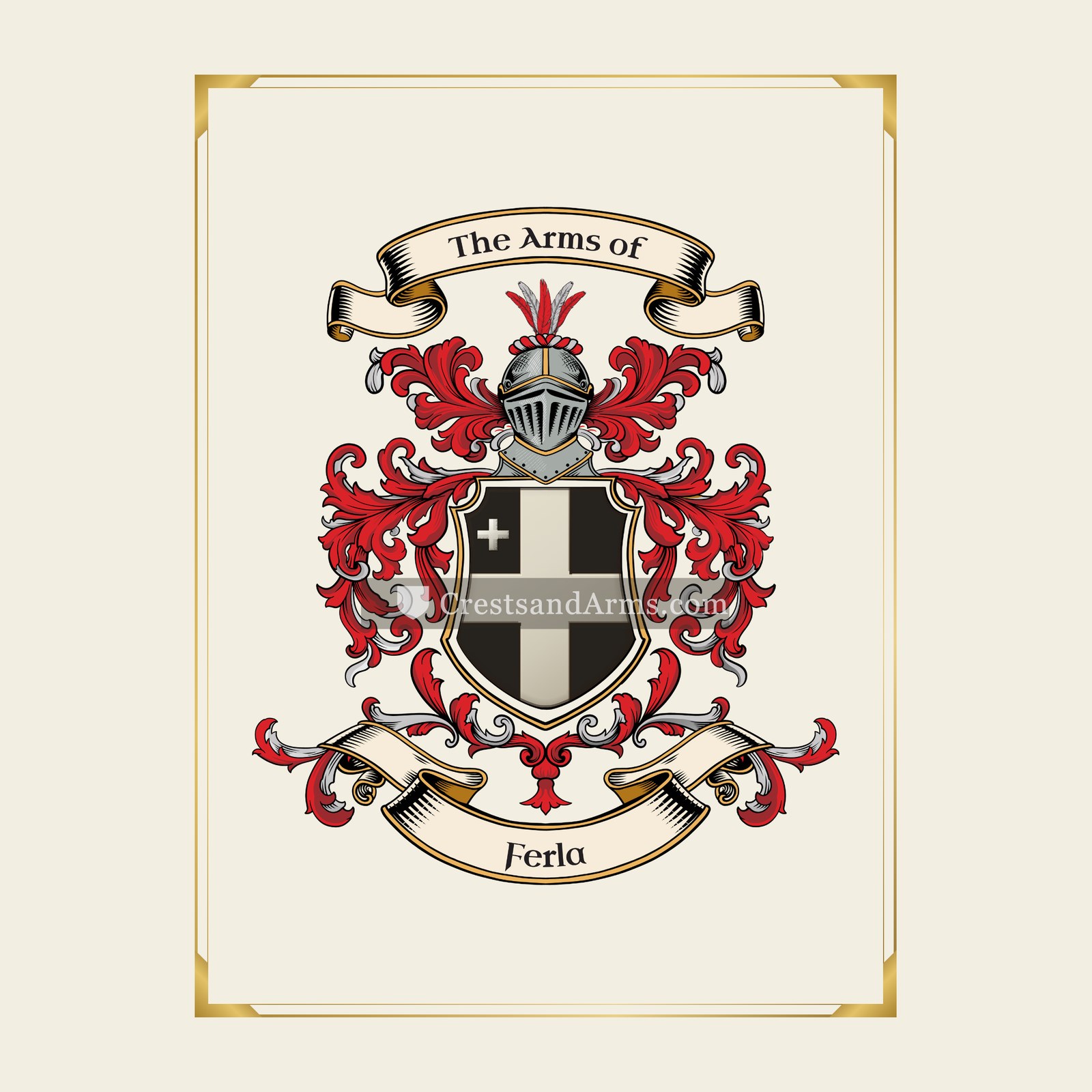 With gold border