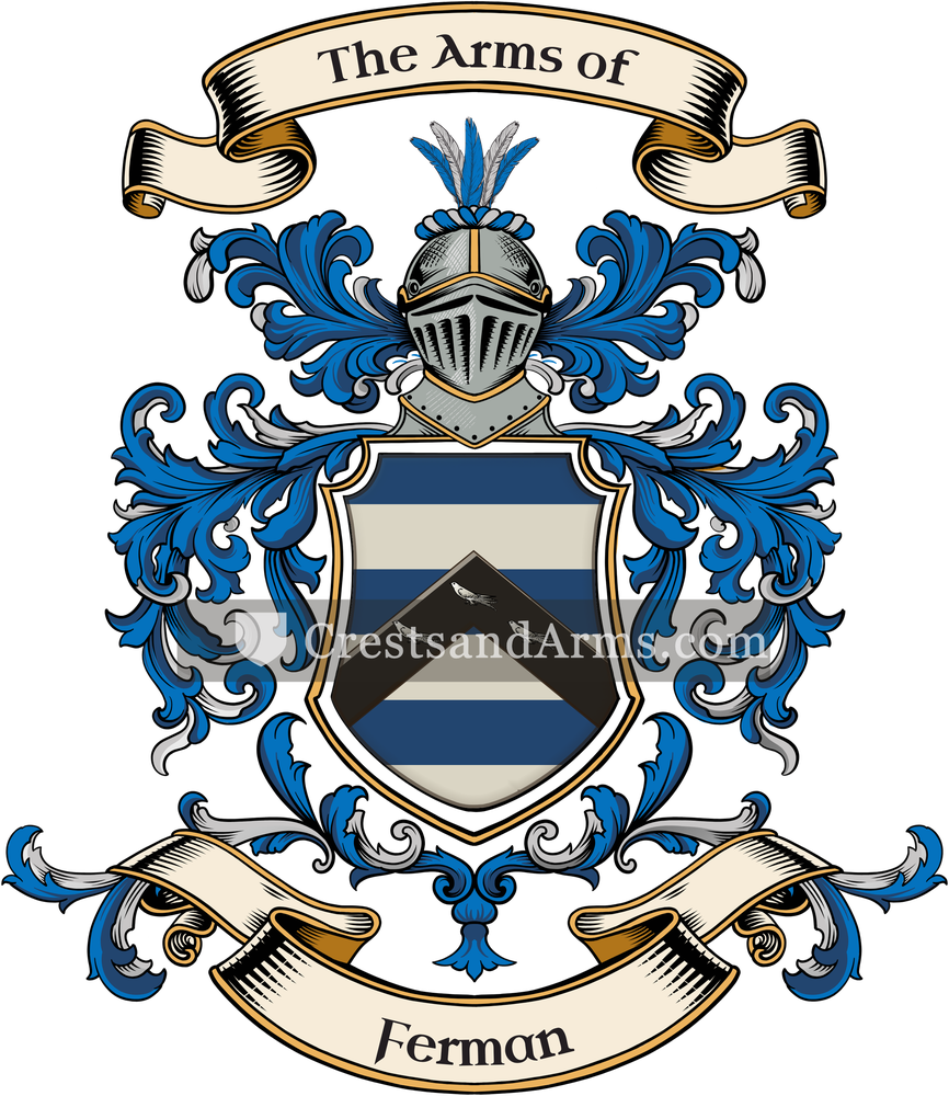 The Ferman coat of arms, drawn from the recorded blazon