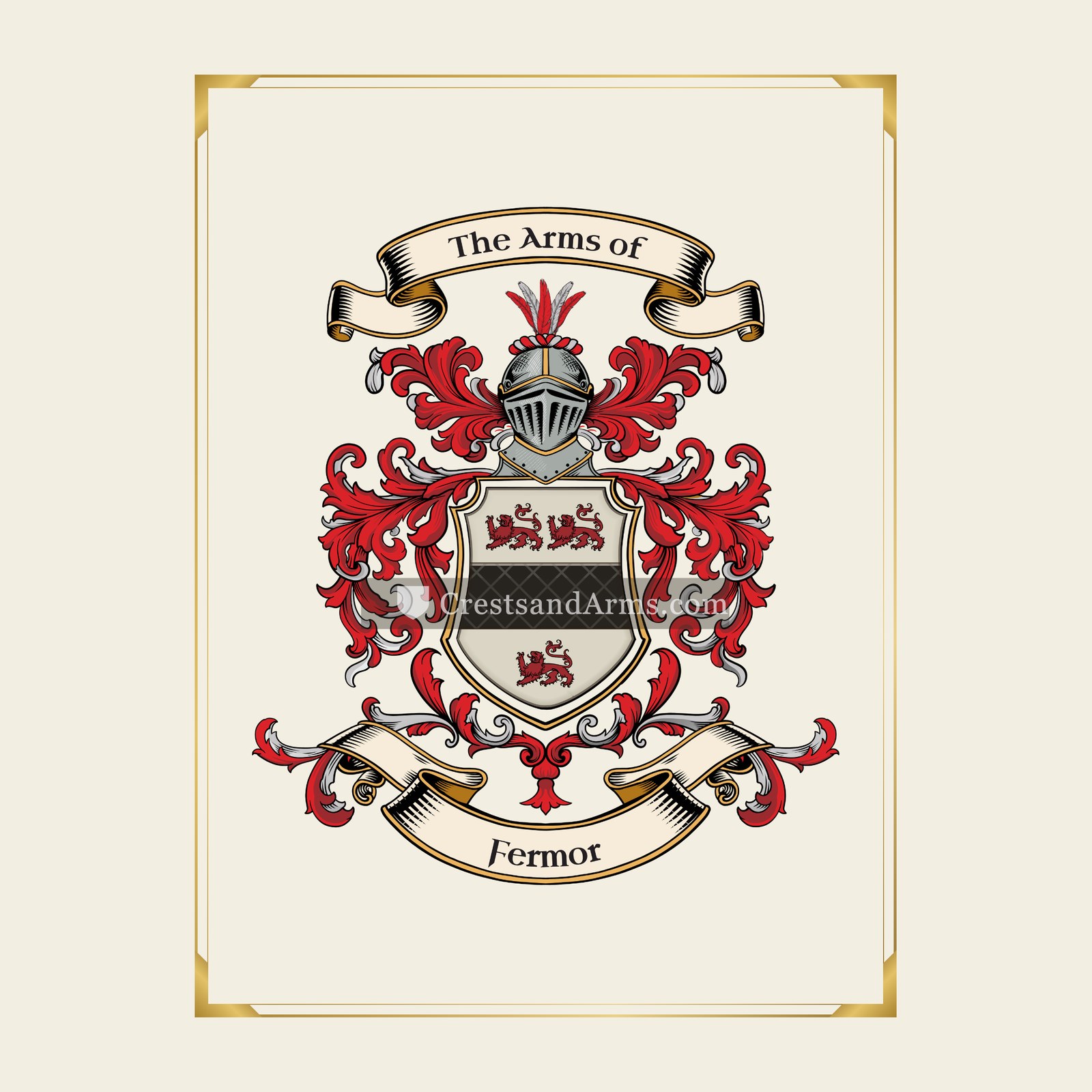 With gold border