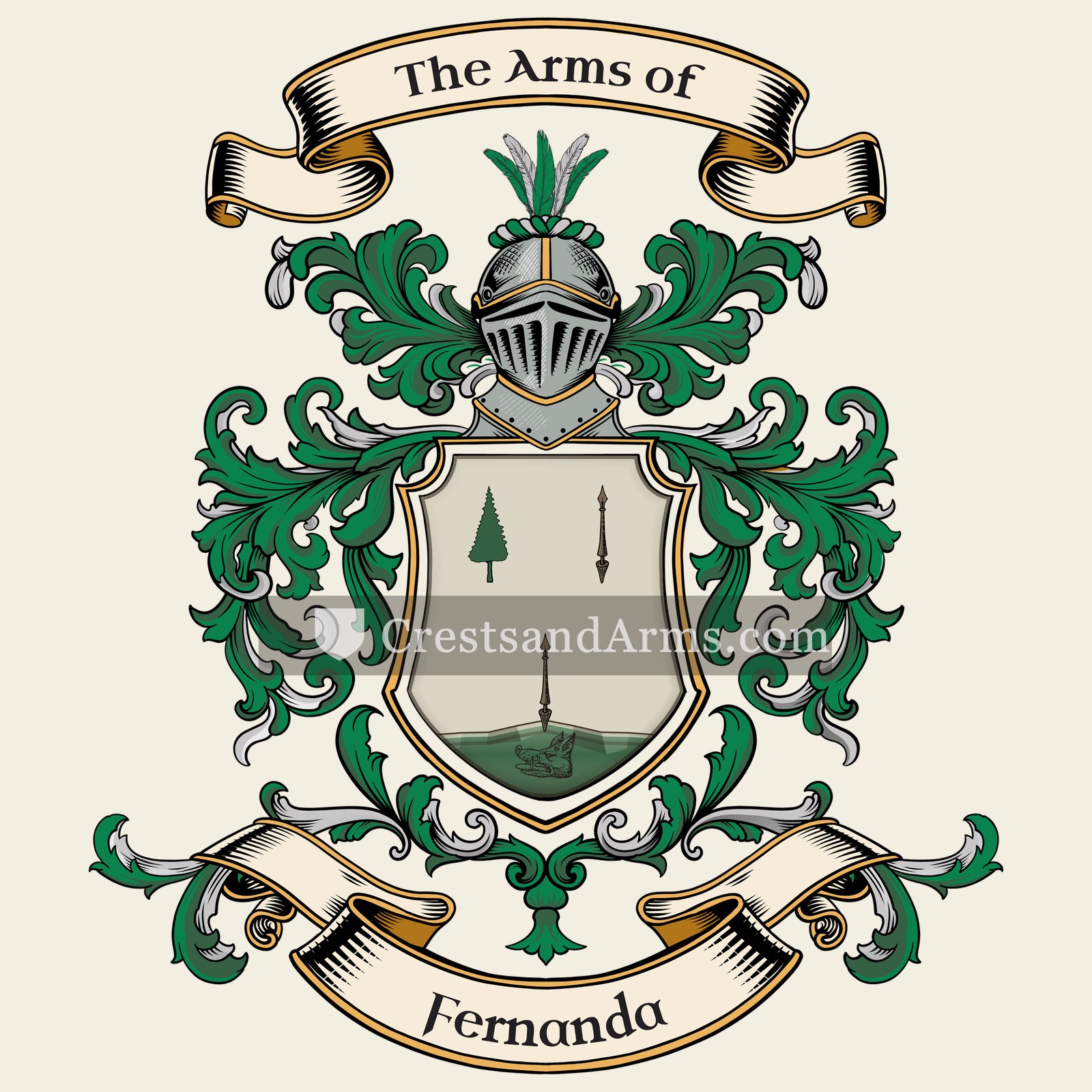 The Fernanda coat of arms, drawn from the recorded blazon
