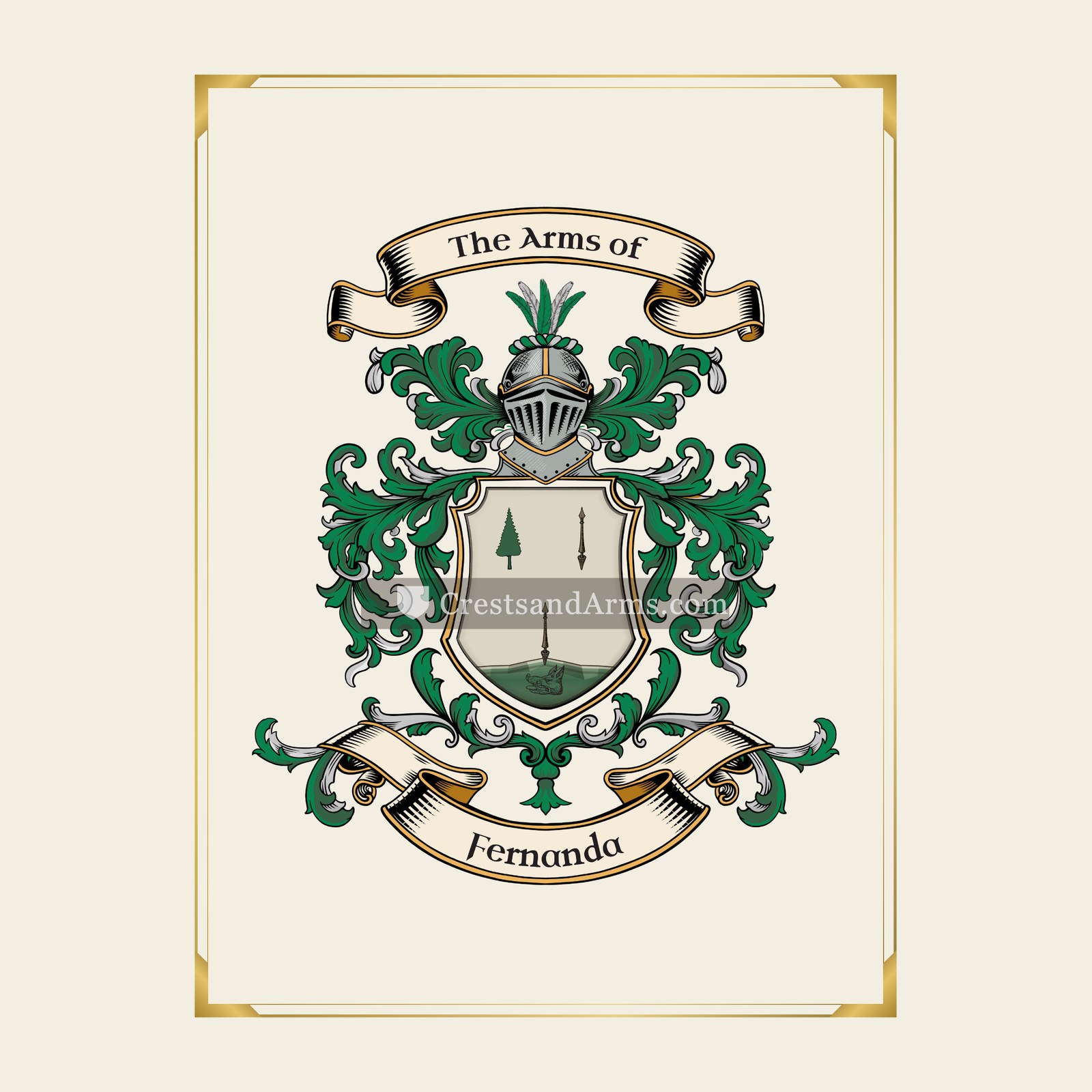 With gold border