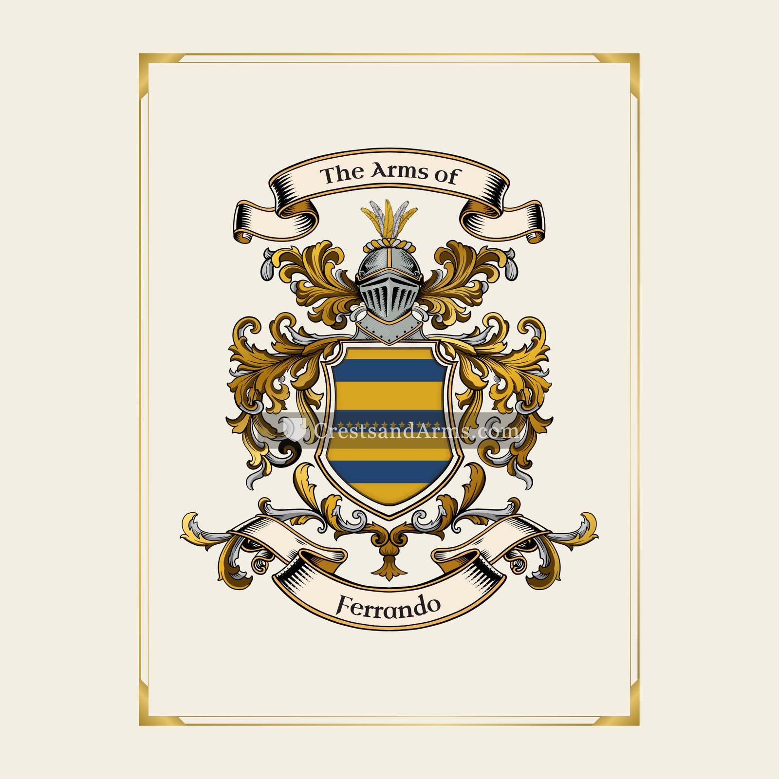 With gold border
