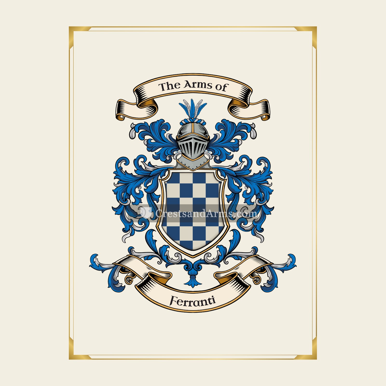 With gold border