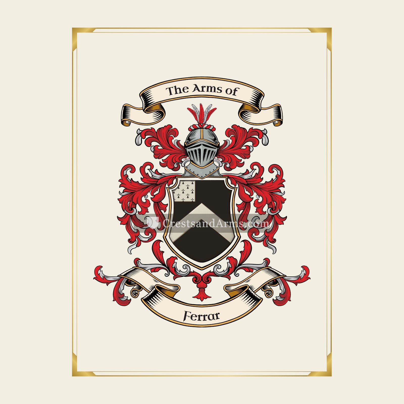 With gold border