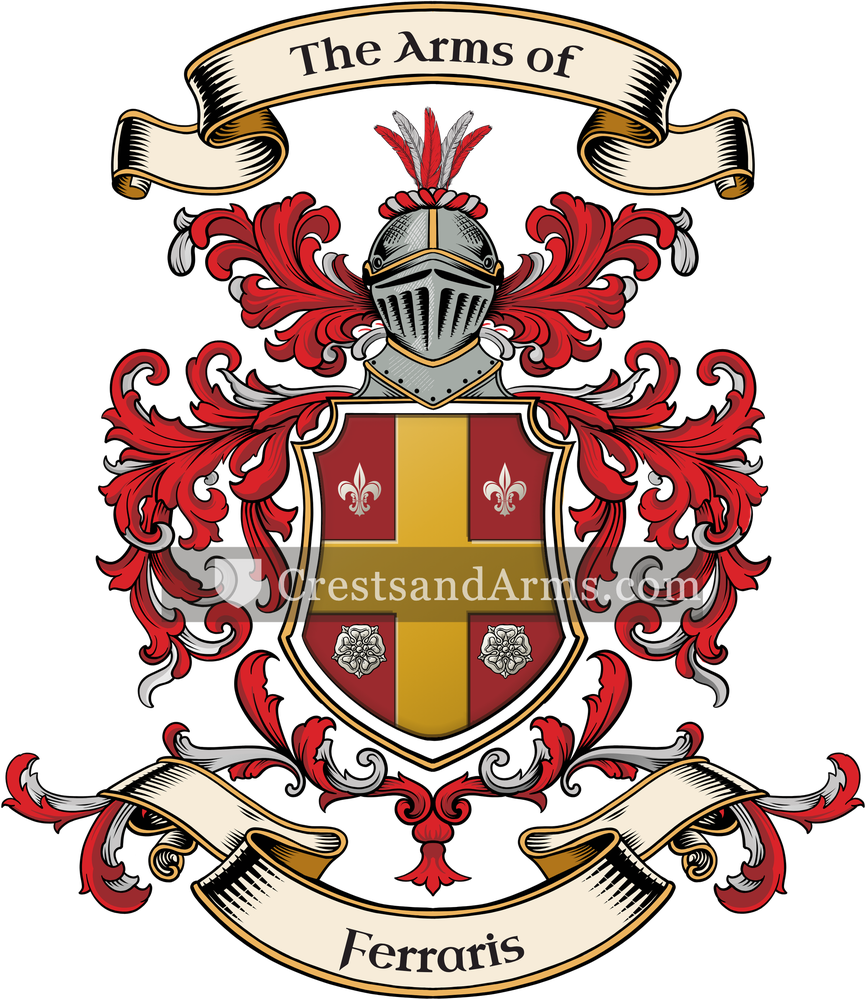 The Ferraris coat of arms, drawn from the recorded blazon
