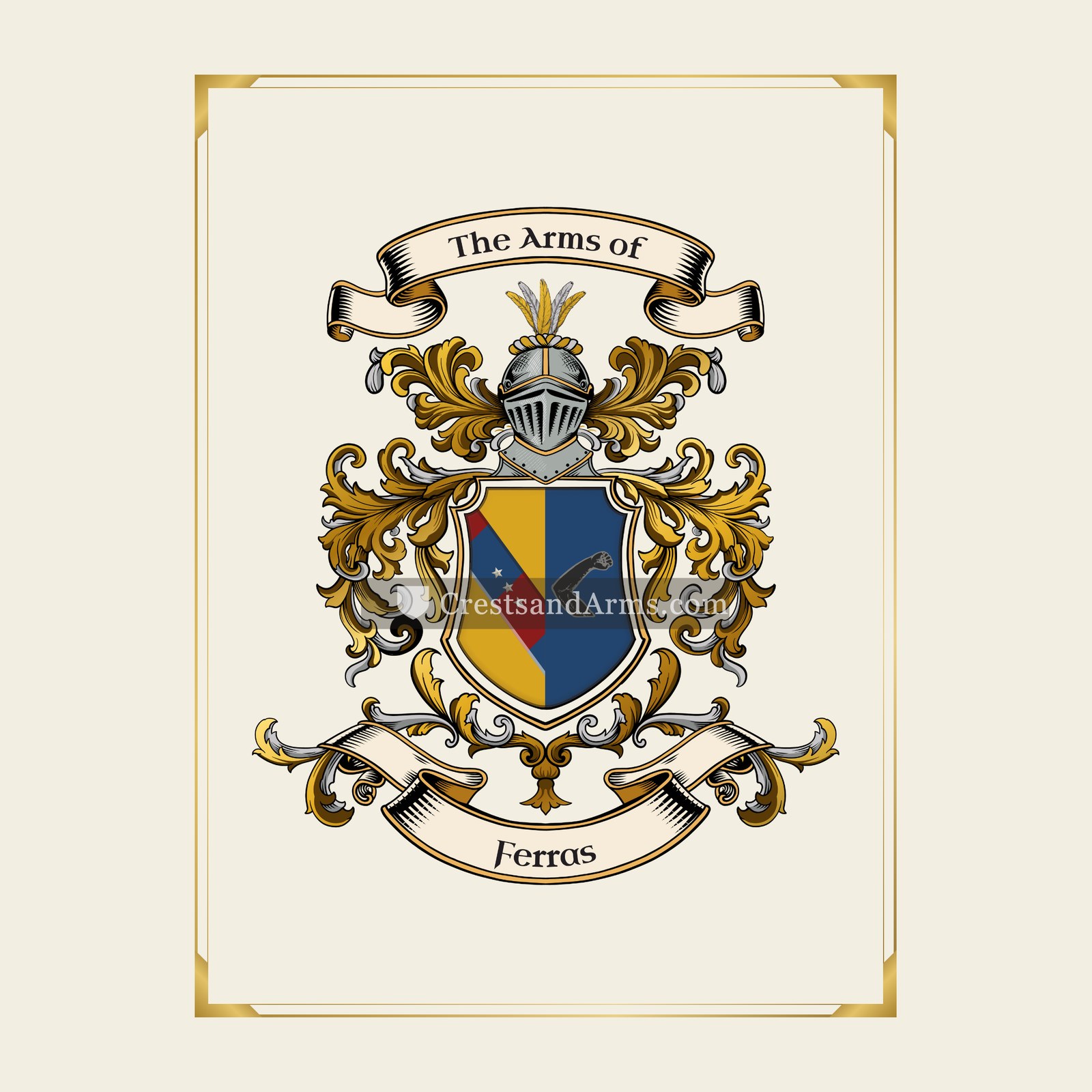 With gold border