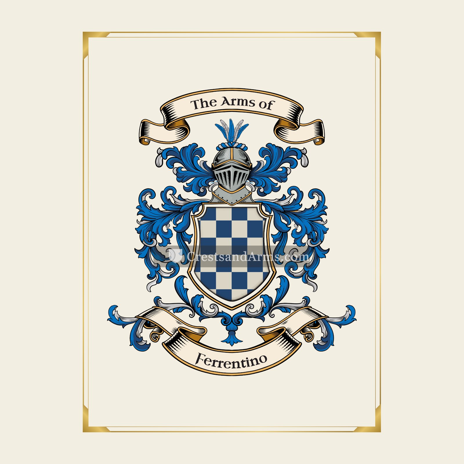 With gold border