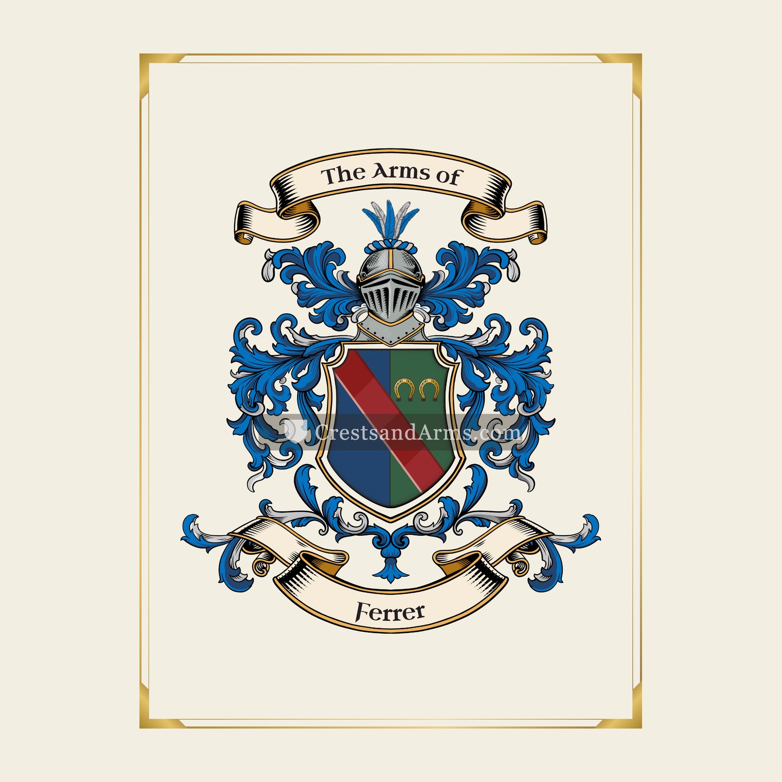 With gold border