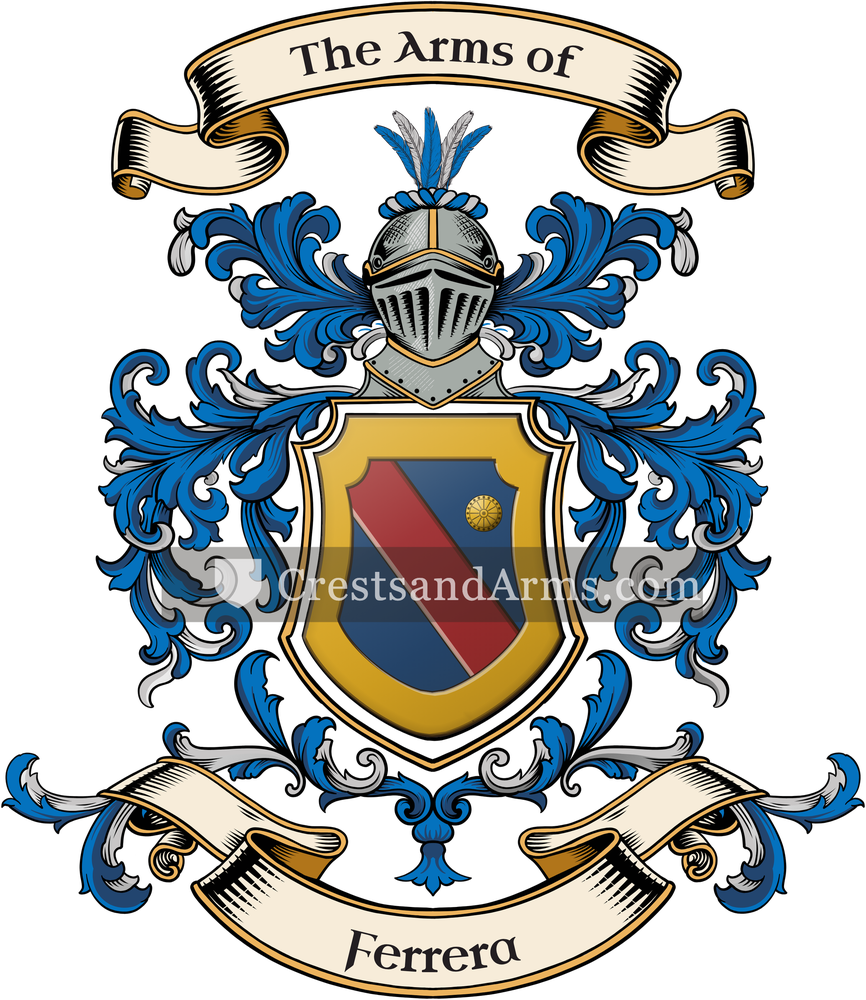 The Ferrera coat of arms, drawn from the recorded blazon