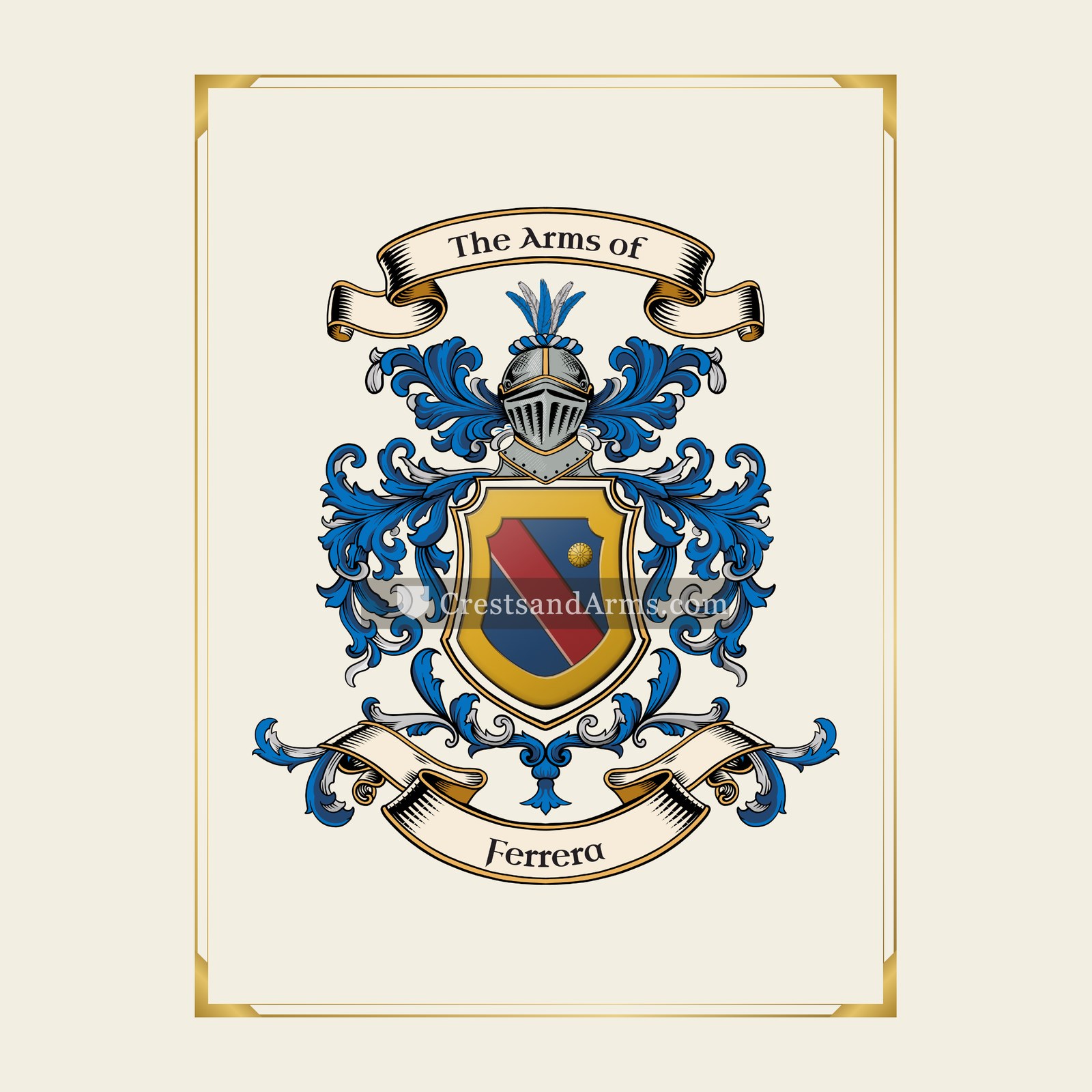 With gold border