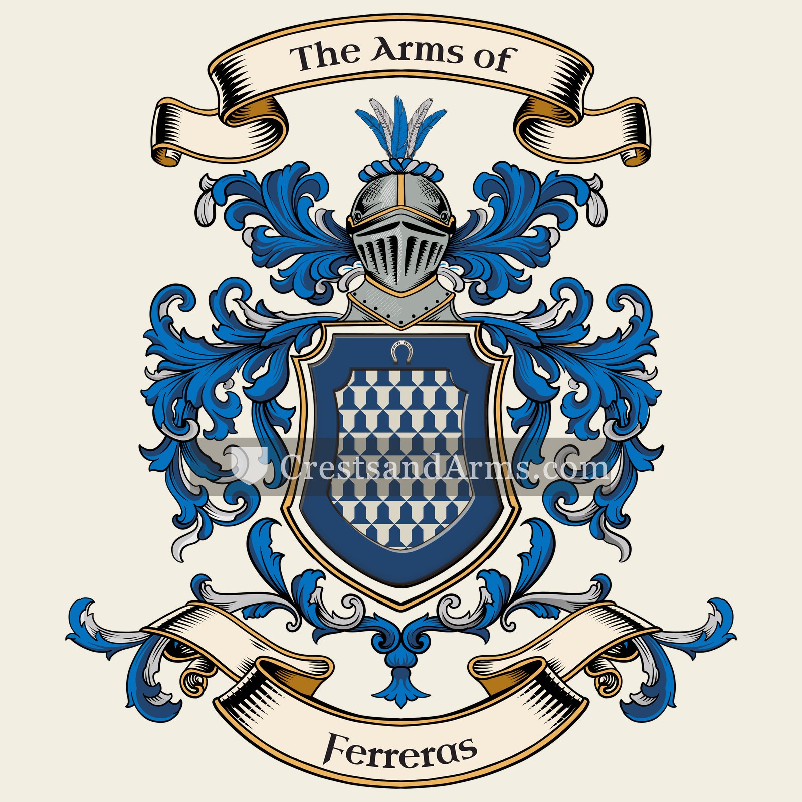 The Ferreras coat of arms, drawn from the recorded blazon