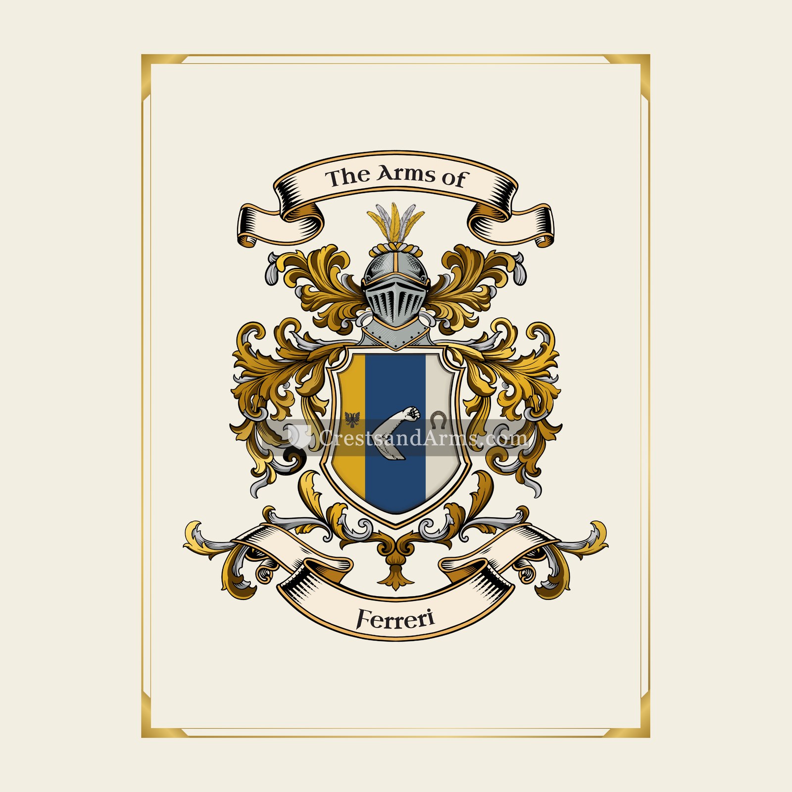 With gold border