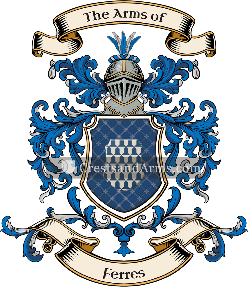 The Ferres coat of arms, drawn from the recorded blazon