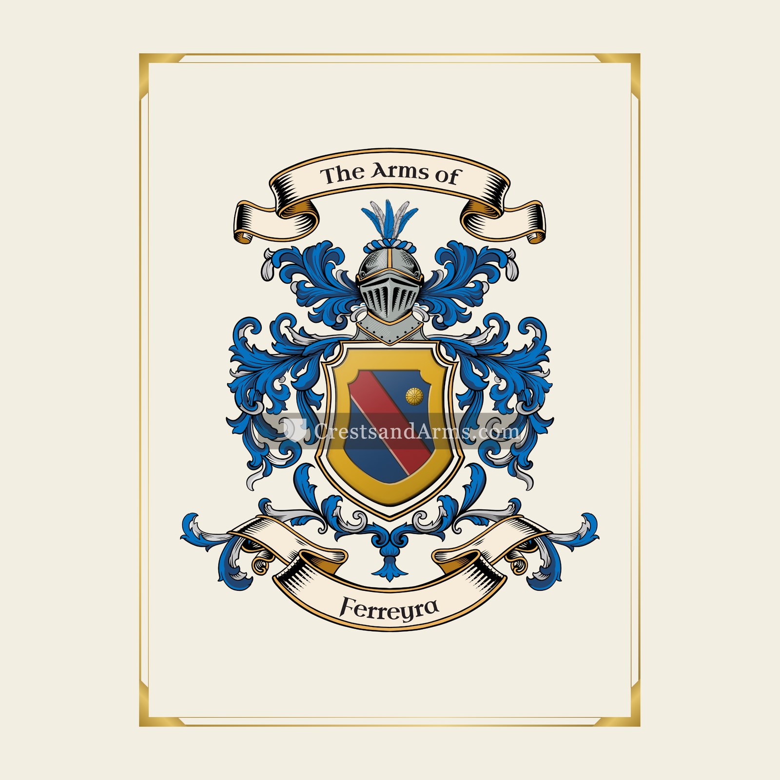 With gold border