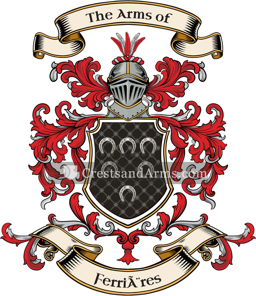 The Ferrières coat of arms, drawn from the recorded blazon