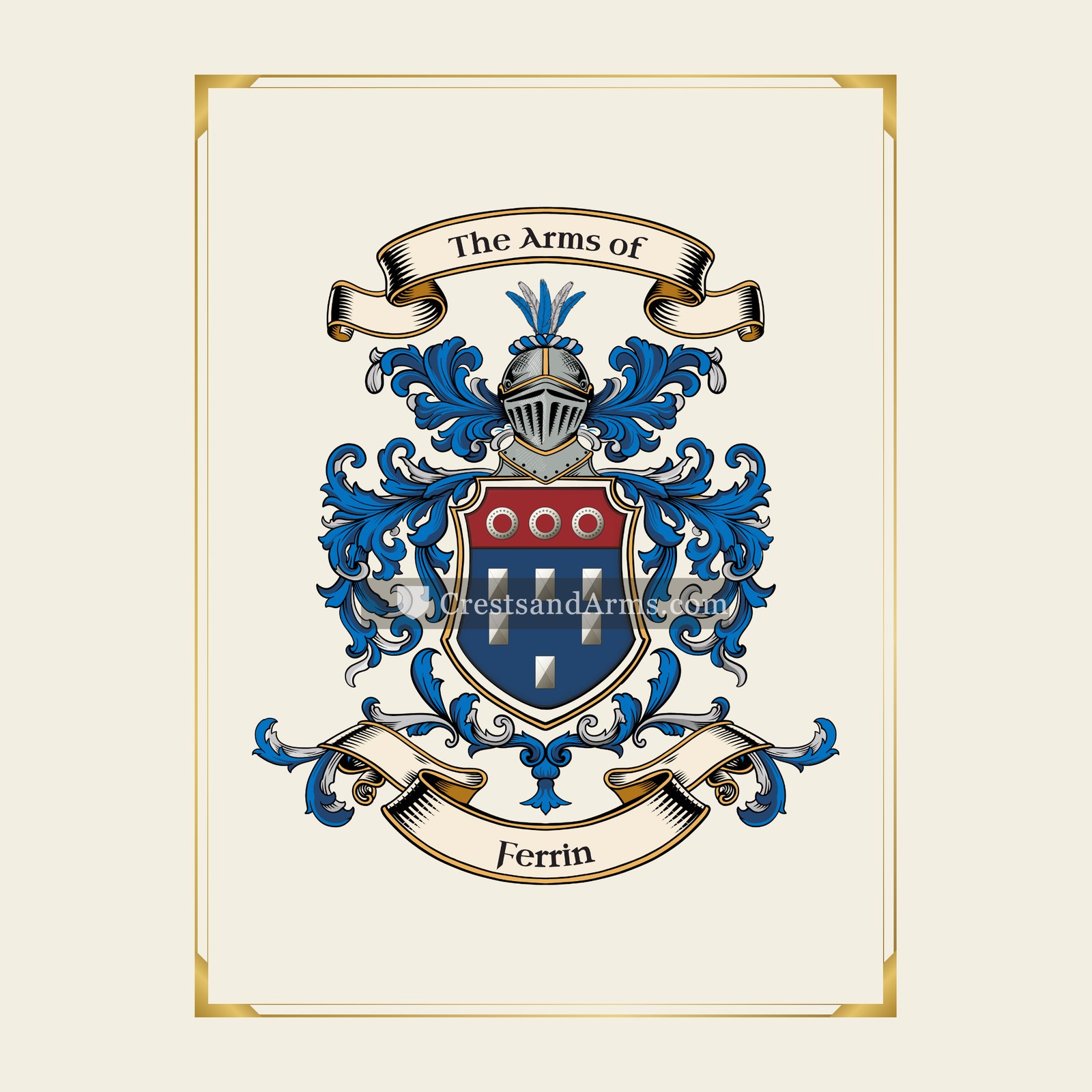 With gold border
