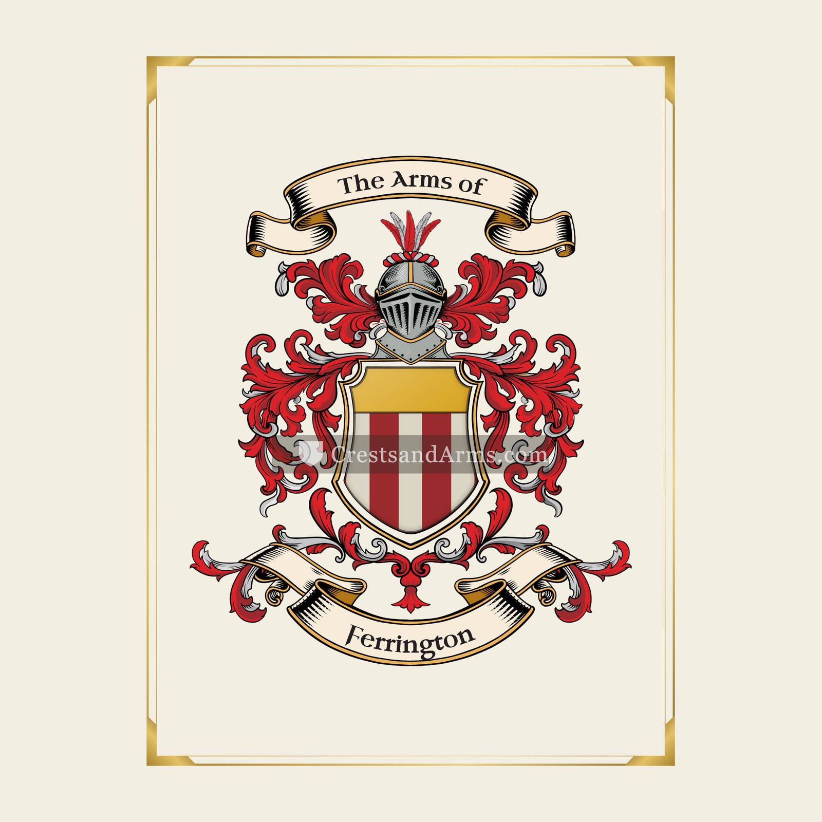 With gold border