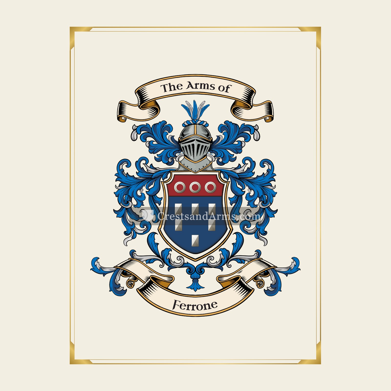 With gold border