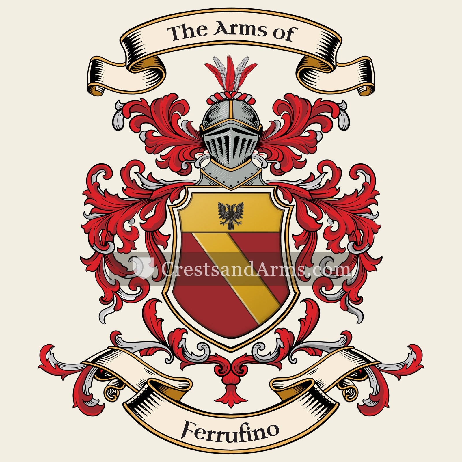 The Ferrufino coat of arms, drawn from the recorded blazon