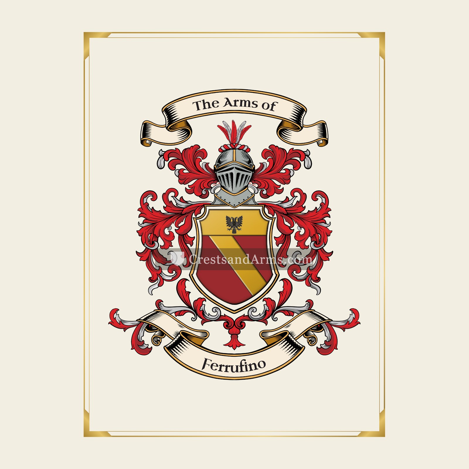 With gold border