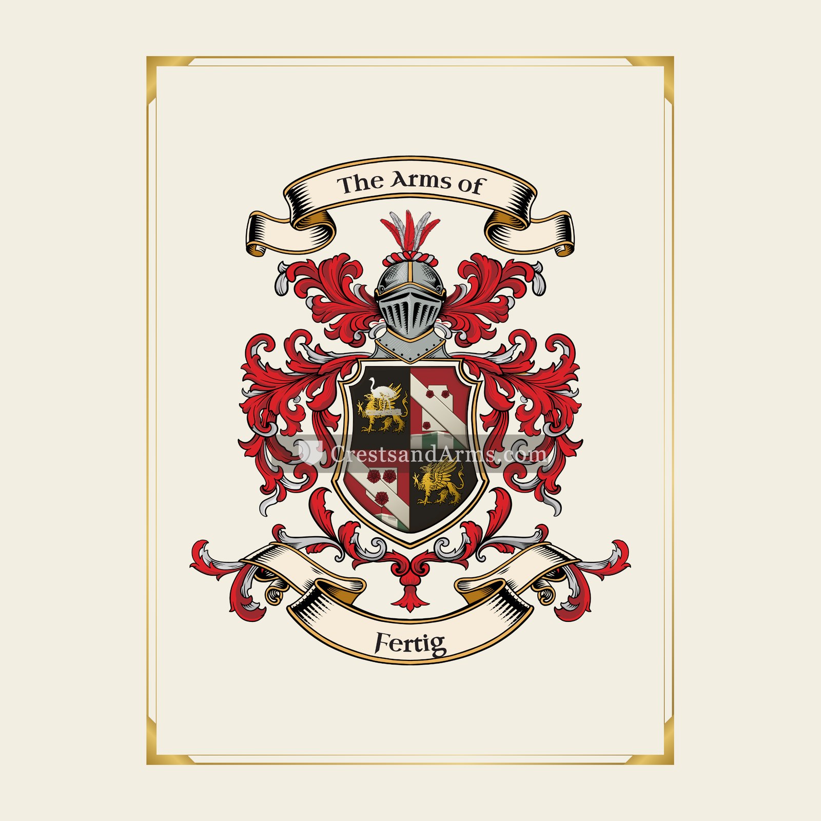 With gold border
