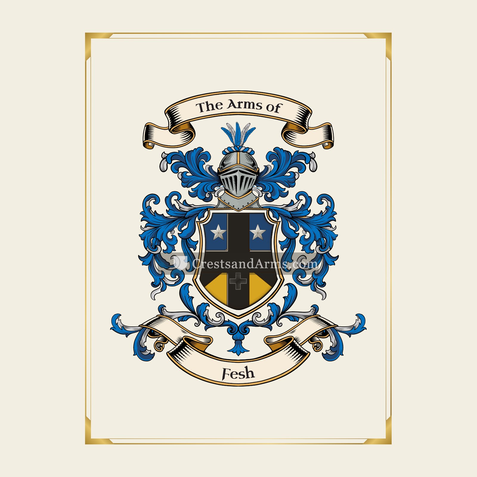 With gold border