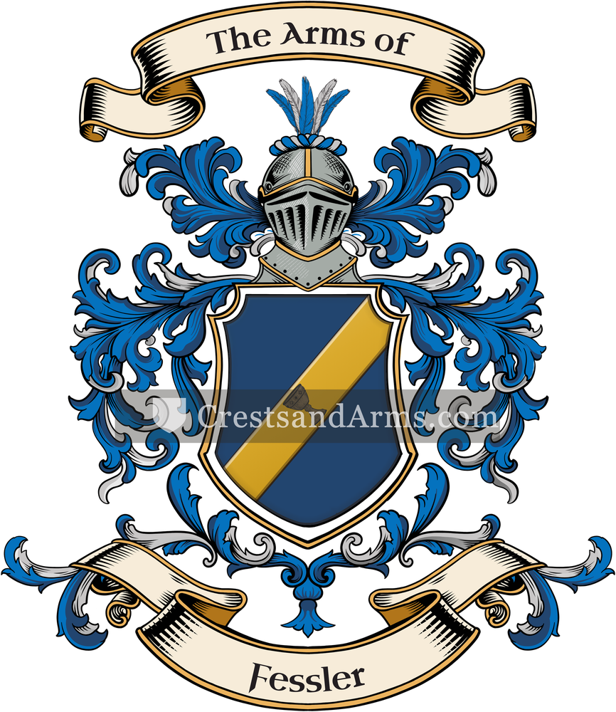 The Fessler coat of arms, drawn from the recorded blazon