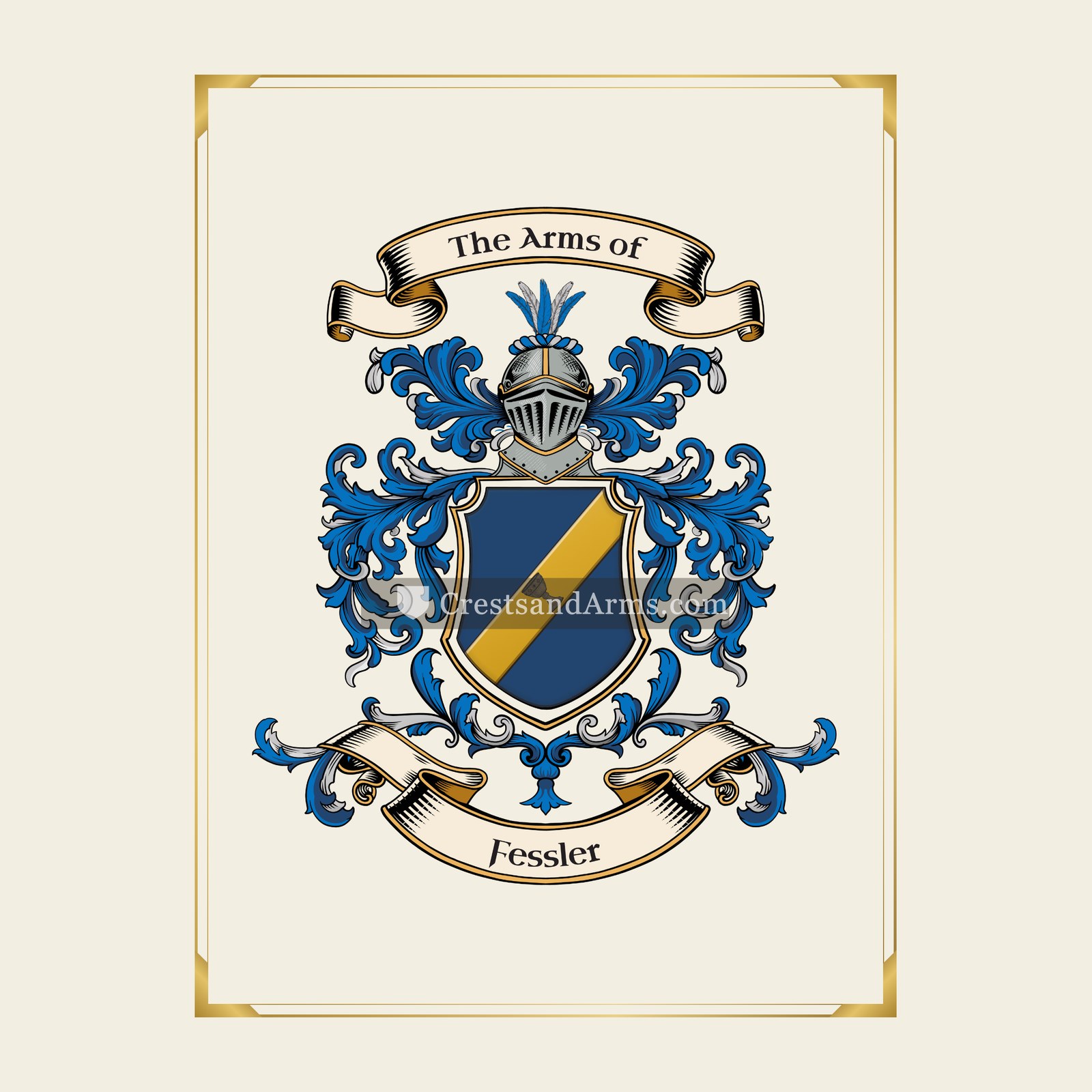 With gold border