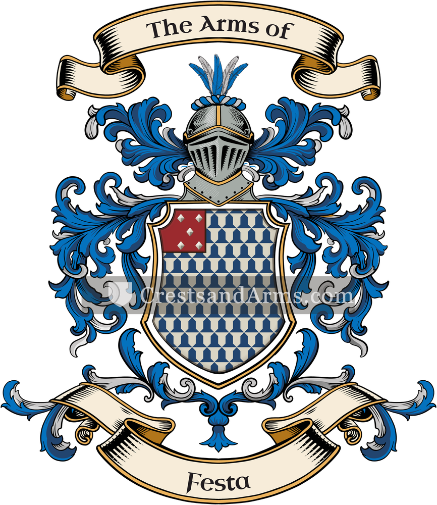 The Festa coat of arms, drawn from the recorded blazon