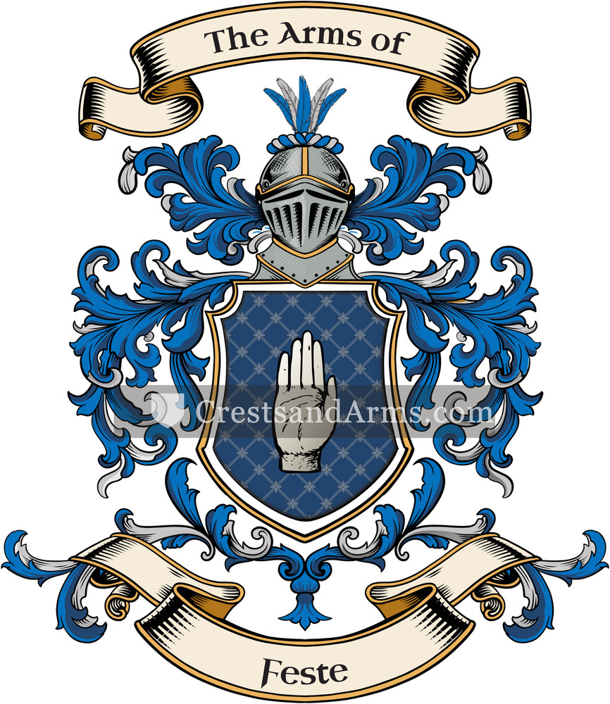 The Feste coat of arms, drawn from the recorded blazon
