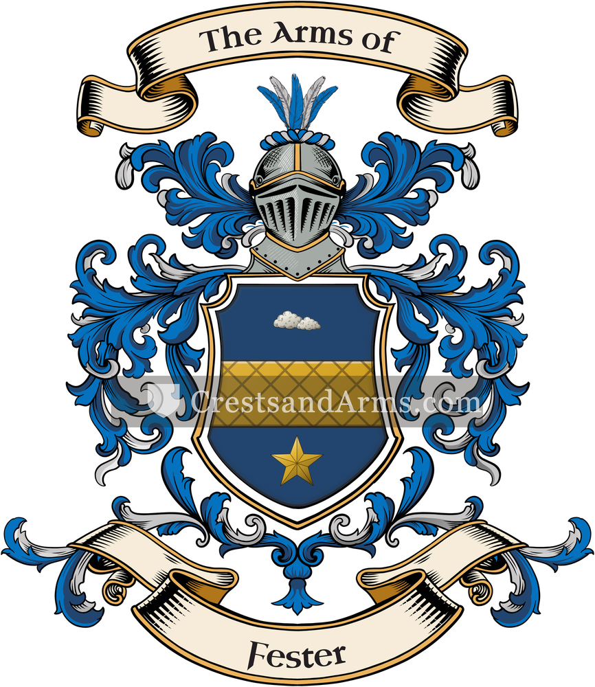 The Fester coat of arms, drawn from the recorded blazon