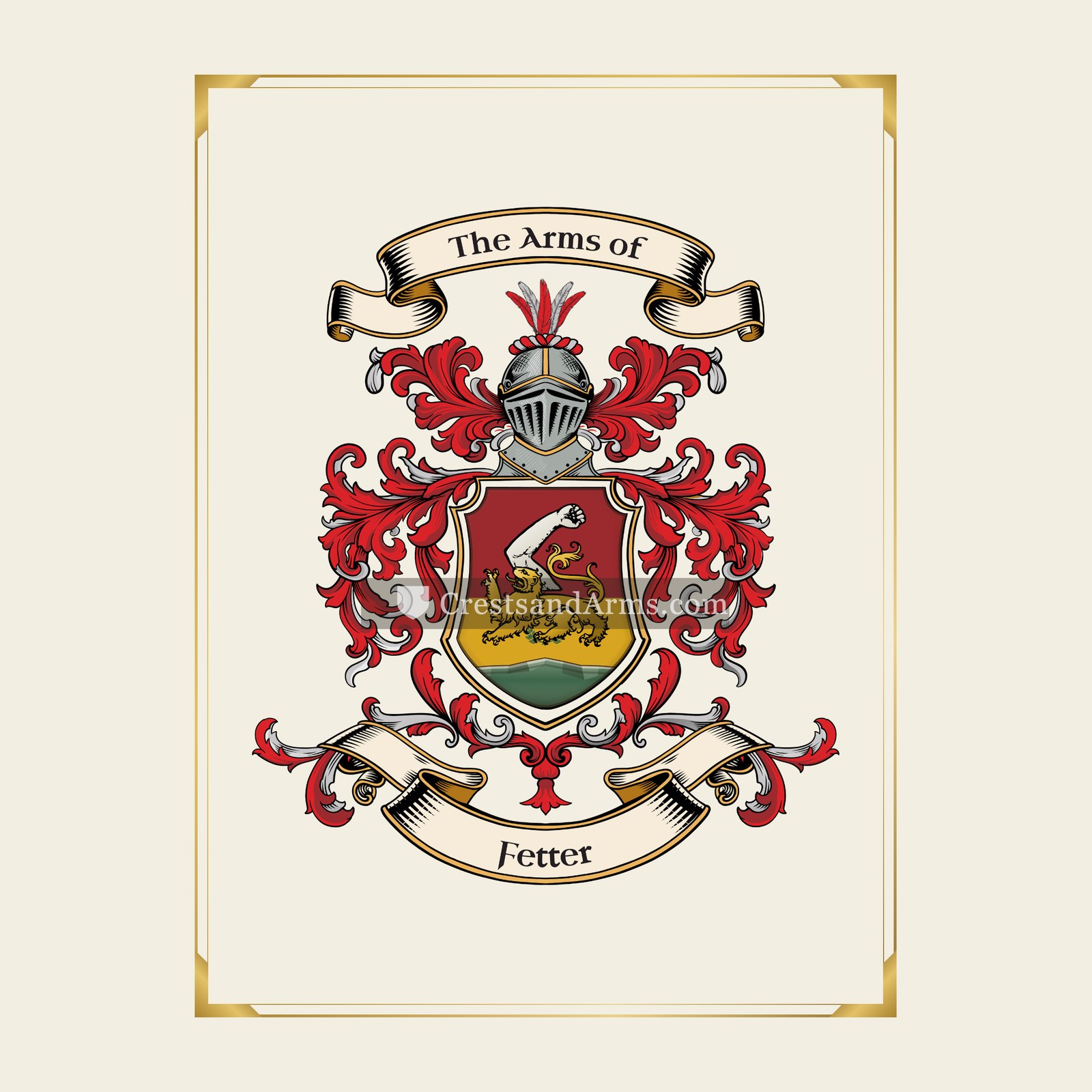With gold border