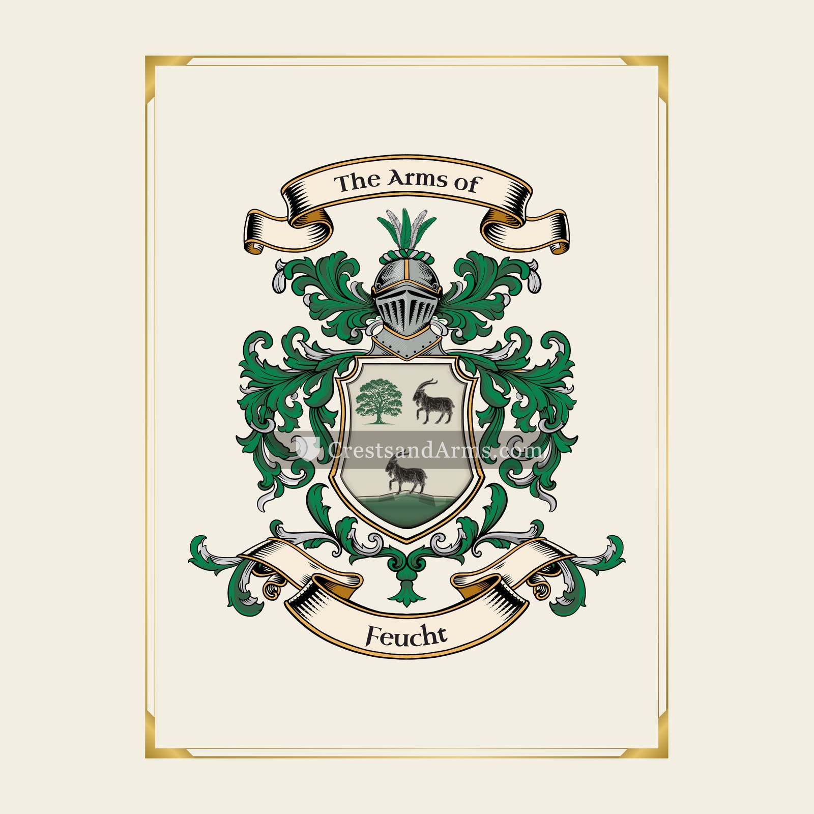 With gold border
