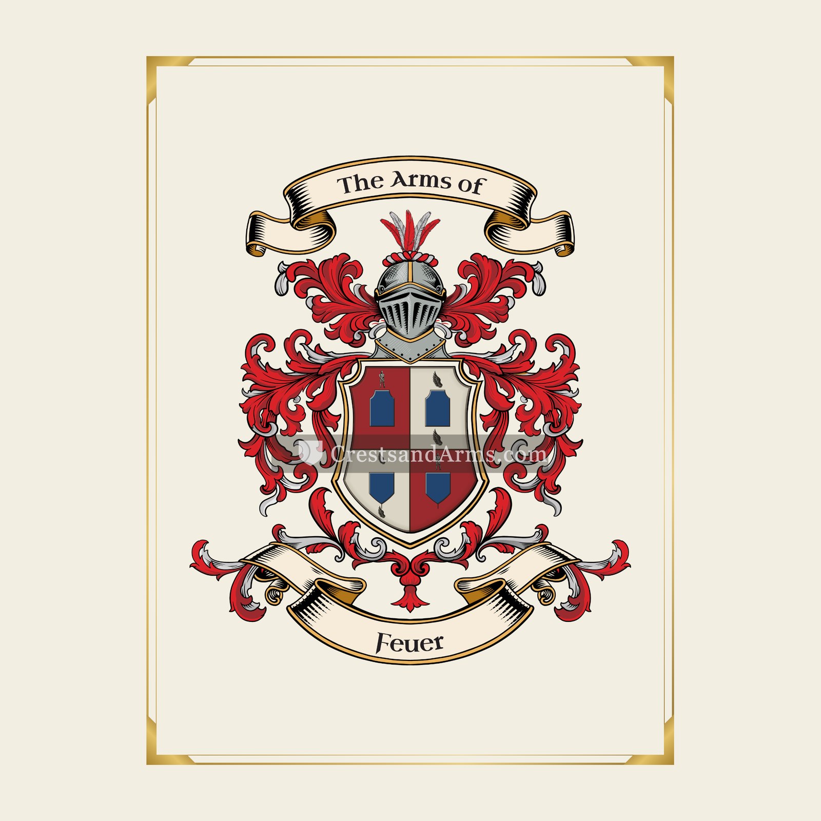 With gold border