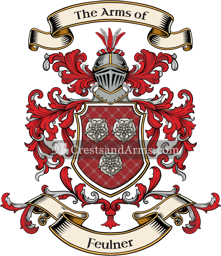 The Feulner coat of arms, drawn from the recorded blazon
