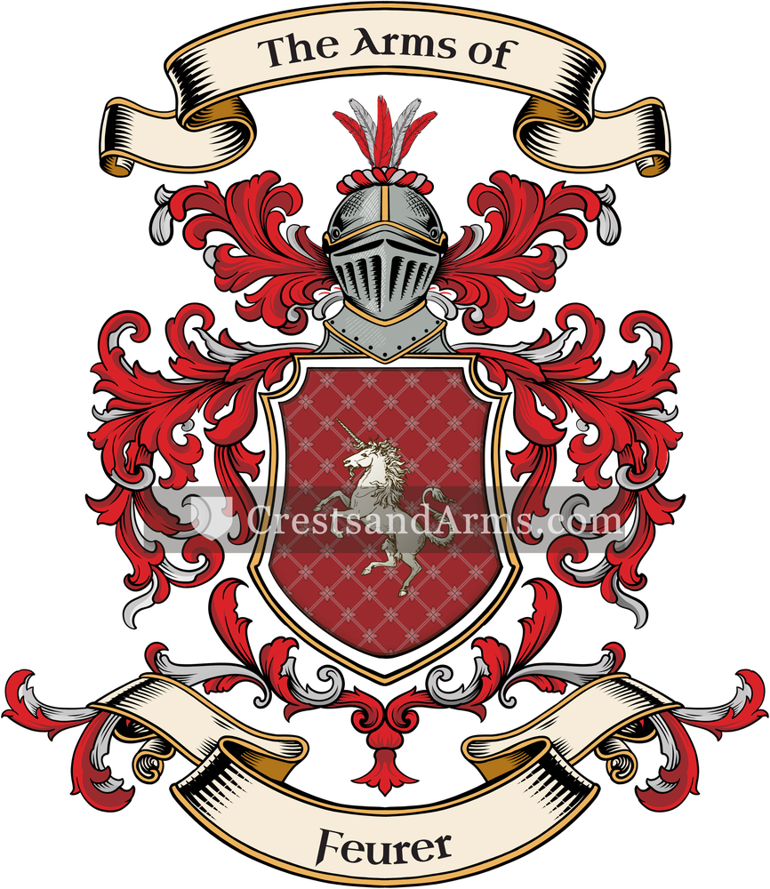 The Feurer coat of arms, drawn from the recorded blazon