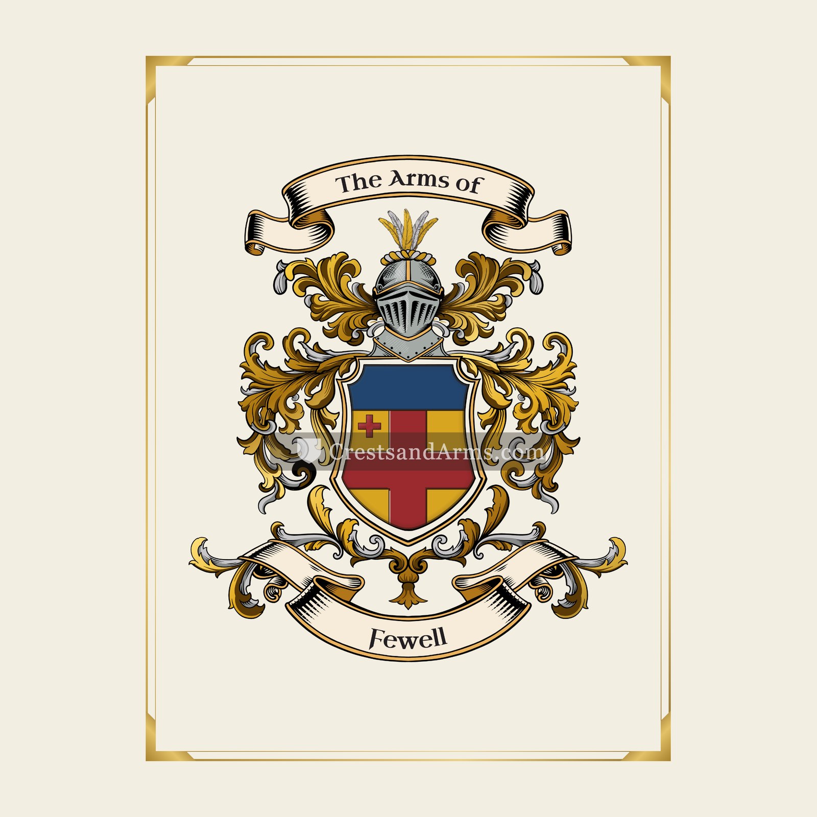 With gold border