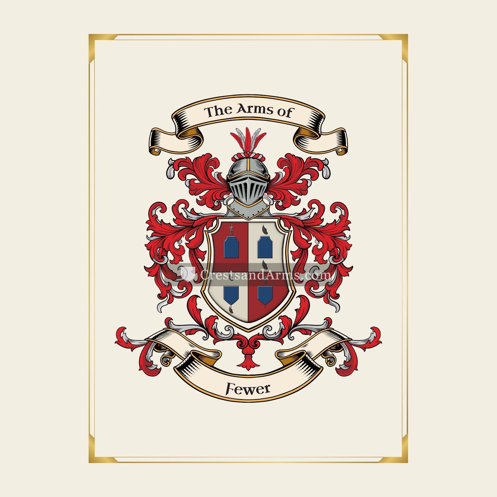 With gold border
