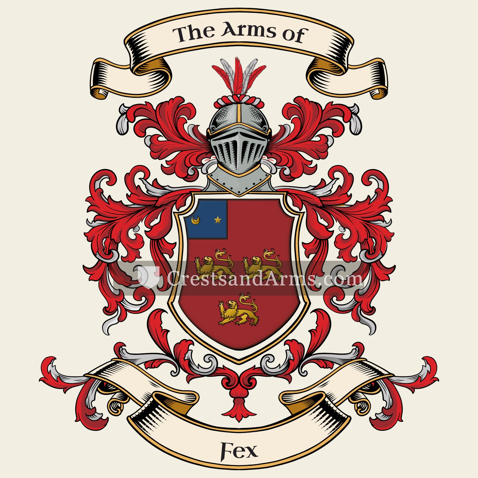 The Fex coat of arms, drawn from the recorded blazon